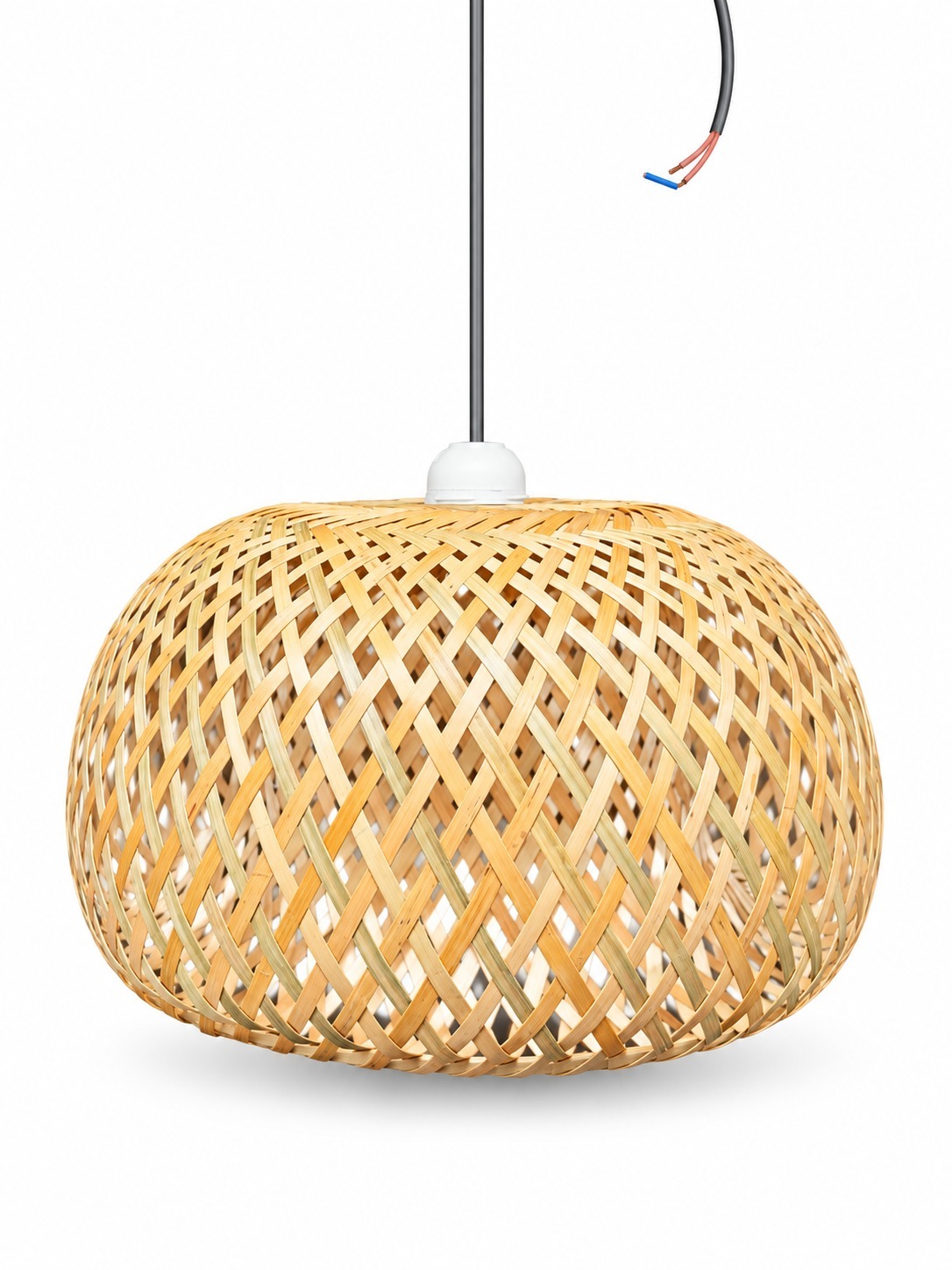 Lustre Pendente Bambu Malibu 45cm em bambu natural